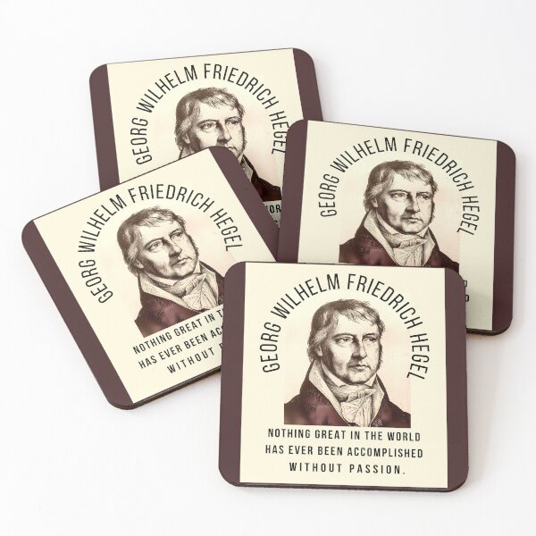 Item preview, Georg Wilhelm Friedrich Hegel portrait and quote: Nothing great in the world has ever been accomplished without passion.  designed and sold by artbleed.