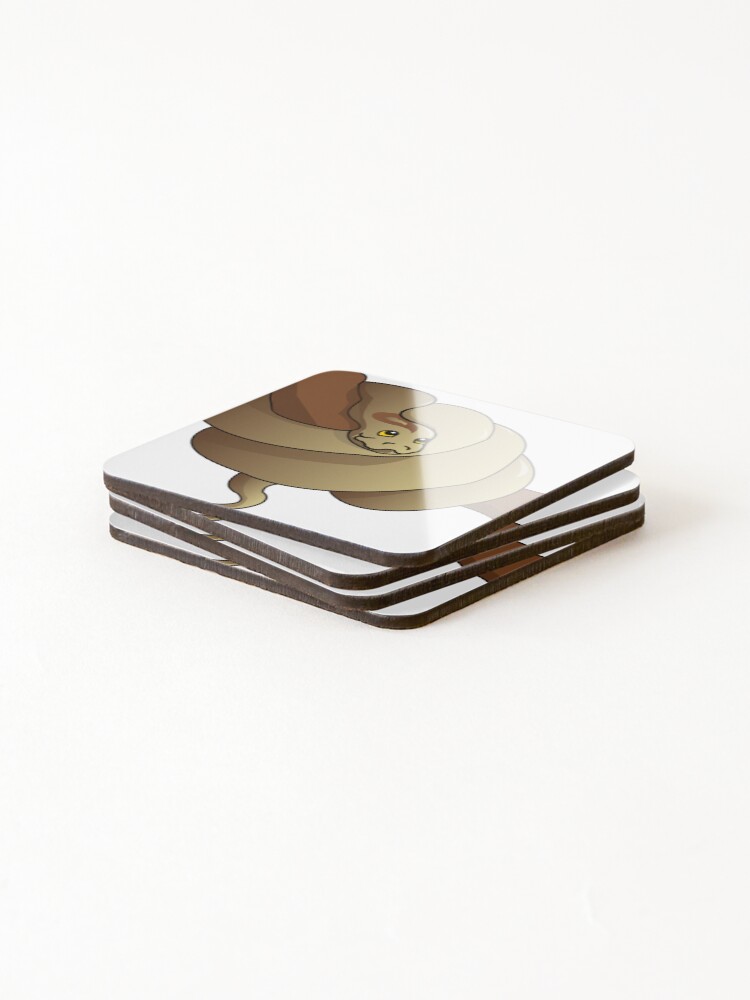 Thumbnail 4 of 5, Coasters (Set of 4), Patternless Burmese Python designed and sold by NJHredbubble.