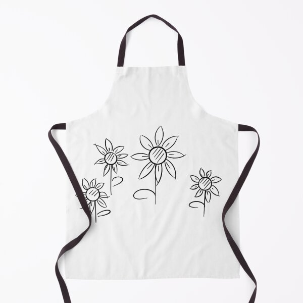 Item preview, Sunflower in black line hand drawn simply of nature with simple line designed and sold by pipikijung.
