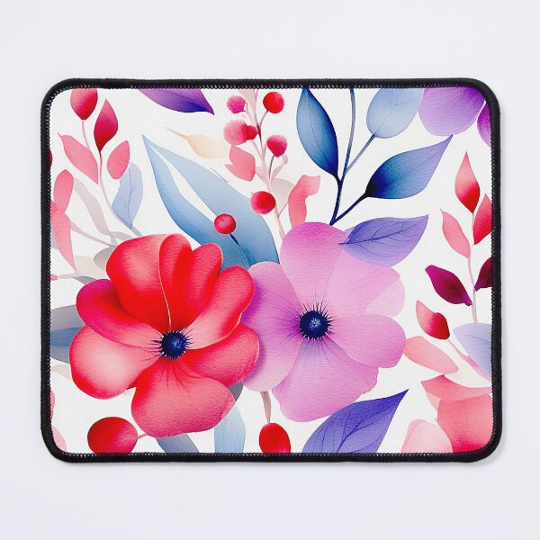Item preview, Red & Pink flower pattern designed and sold by Kunika Singh.