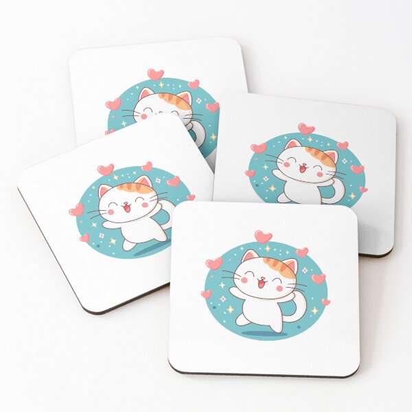 Item preview, Kawaii cat & hearts designed and sold by artly-me.