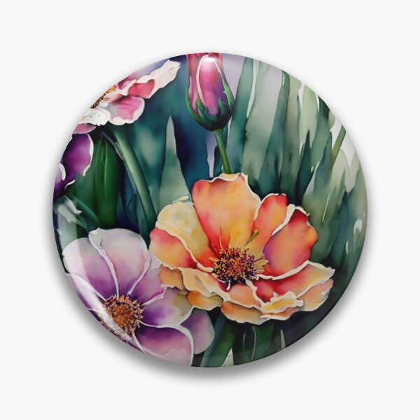 Item preview, Garden Bouquet - watercolor roses and windflowers designed and sold by Kestrelle.