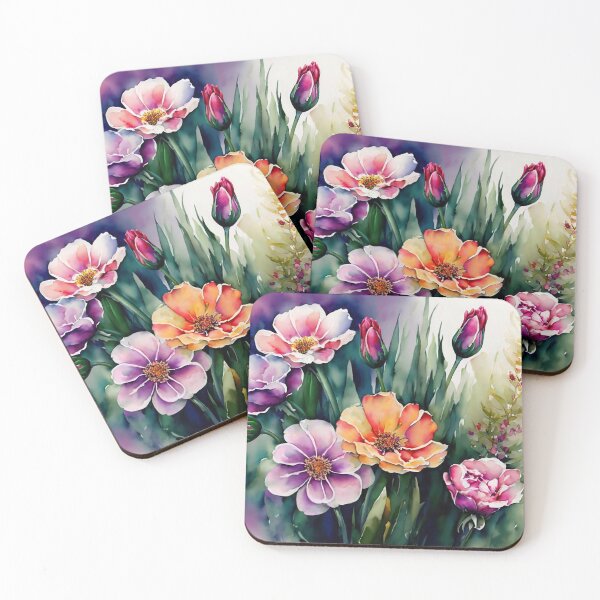 Item preview, Garden Bouquet - watercolor roses and windflowers designed and sold by Kestrelle.