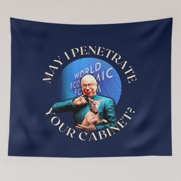Item preview, Globalist Klaus Schwab: May I Penetrate Your Cabinet? designed and sold by Sanctum Icons.