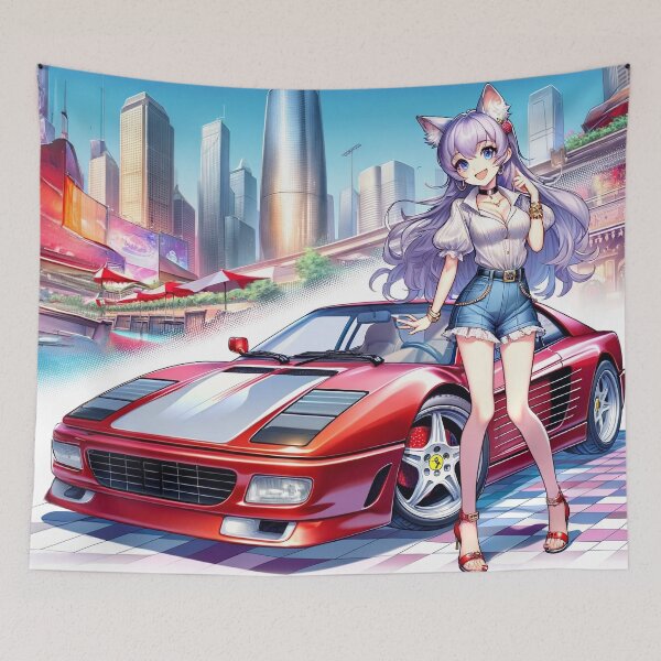 Artikelvorschau, Klassisches italienisches Auto-Anime-Mädchen entworfen und verkauft von BitterSilver.