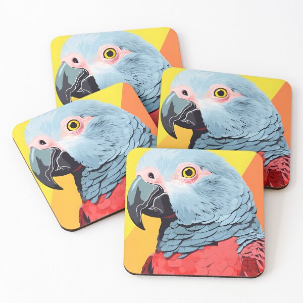 Item preview, Grey Parrot portrait art. animal colorful. Animal throw pillow.  designed and sold by formform.