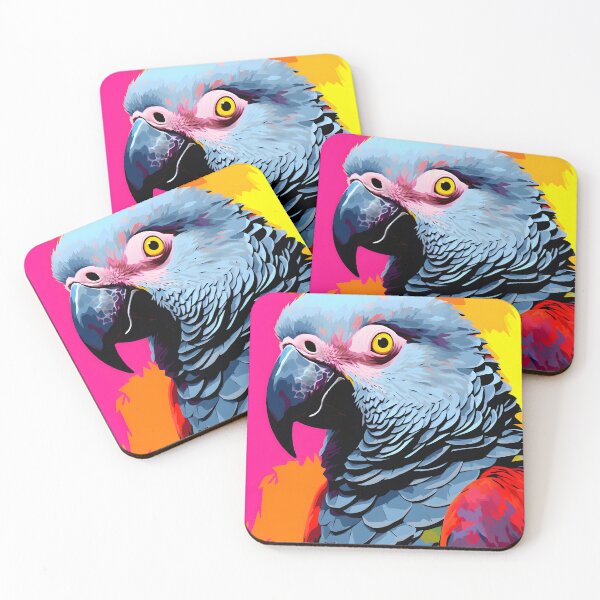 Item preview, Grey Parrot portrait art. animal colorful. Animal throw pillow.  designed and sold by formform.