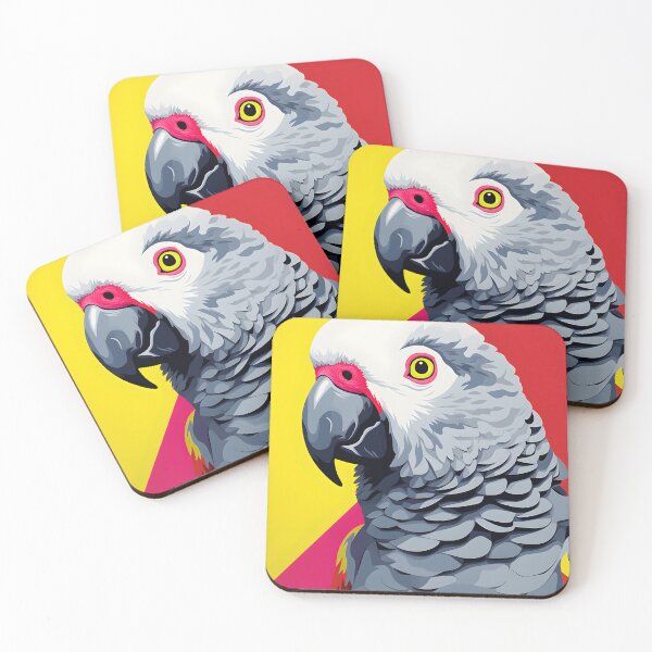 Item preview, Grey Parrot portrait art. animal colorful. Animal throw pillow.  designed and sold by formform.