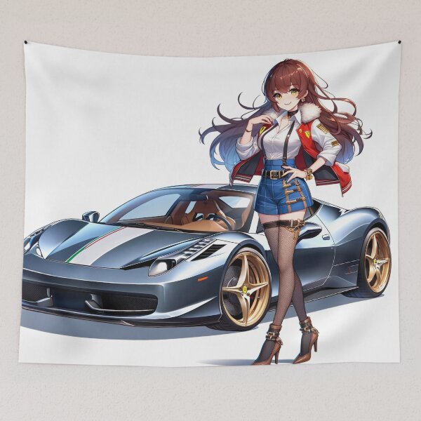Item preview, Modern Italian Car Anime Girl designed and sold by BitterSilver.