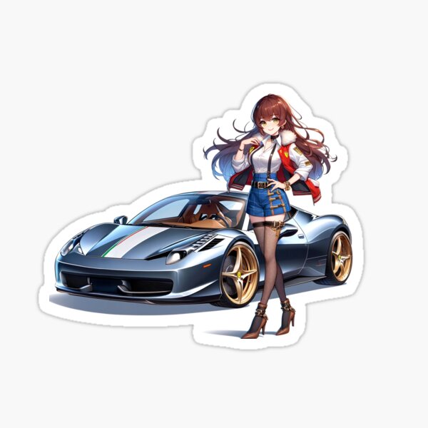 Item preview, Modern Italian Car Anime Girl designed and sold by BitterSilver.