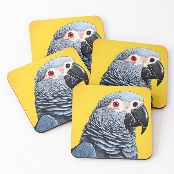 Item preview, Grey Parrot portrait art. animal colorful. Animal throw pillow.  designed and sold by formform.