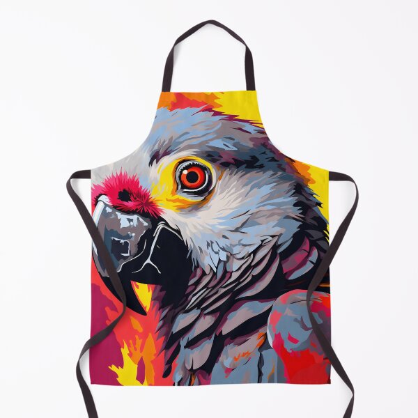 Item preview, Grey Parrot portrait art. animal colorful. Animal throw pillow. designed and sold by formform.