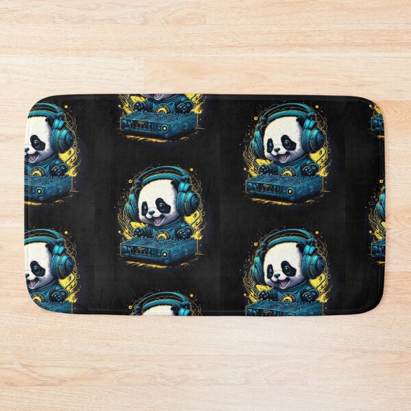 Item preview, DJ Panda with neon glow and mixer/ CDJ. designed and sold by Grin.