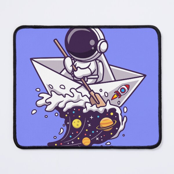 Item preview,  "Galactic Paddle: Cute Astronaut Navigating Paper Boat in Space Waves" designed and sold by hjian8219.