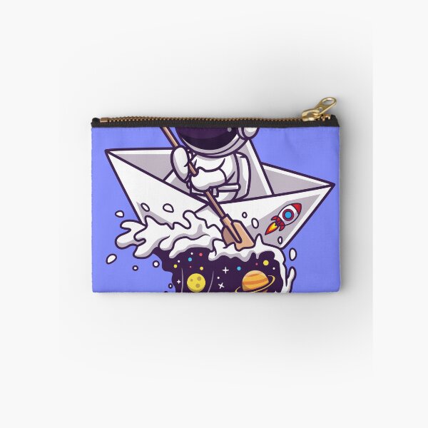 Item preview,  "Galactic Paddle: Cute Astronaut Navigating Paper Boat in Space Waves" designed and sold by hjian8219.