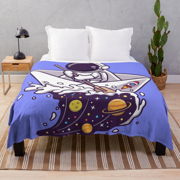 Item preview,  "Galactic Paddle: Cute Astronaut Navigating Paper Boat in Space Waves" designed and sold by hjian8219.