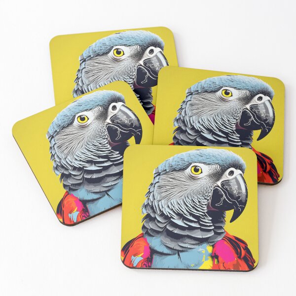 Item preview, Grey Parrot portrait art. animal colorful. Animal throw pillow.  designed and sold by formform.
