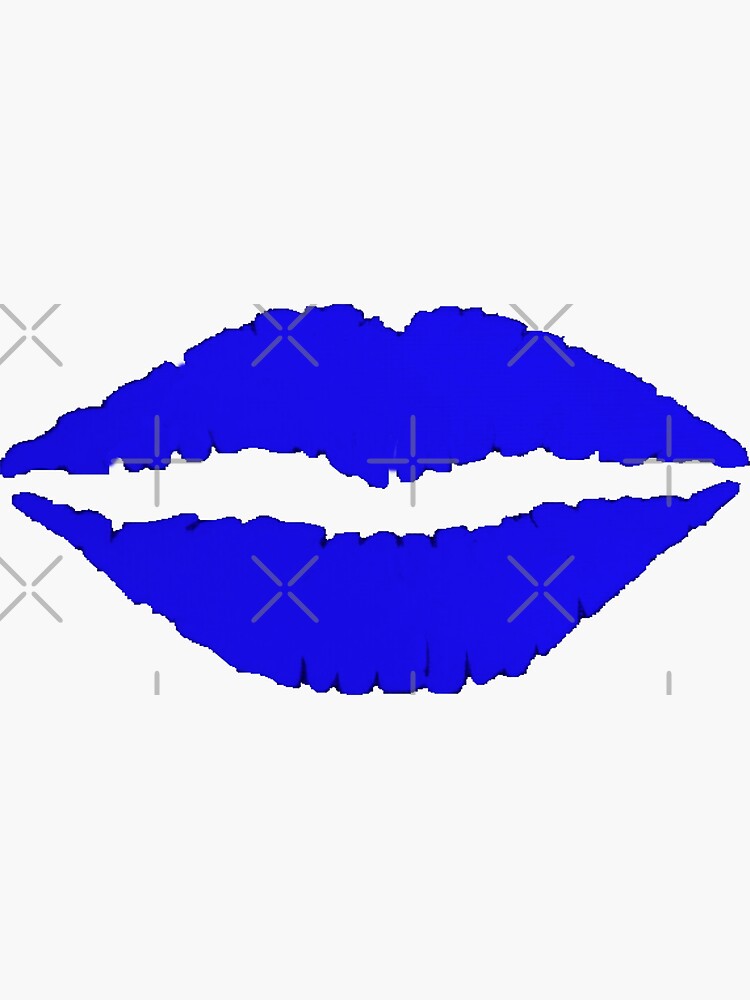 Blue Lips For Kissing Sticker For Sale By Teanne Redbubble 2956