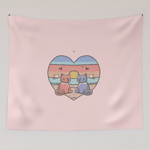 Item preview, Cats Heart Sunset  designed and sold by Itsheartshop.
