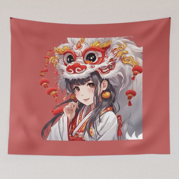 Item preview, Anime girl in New year costume designed and sold by HuiArt.