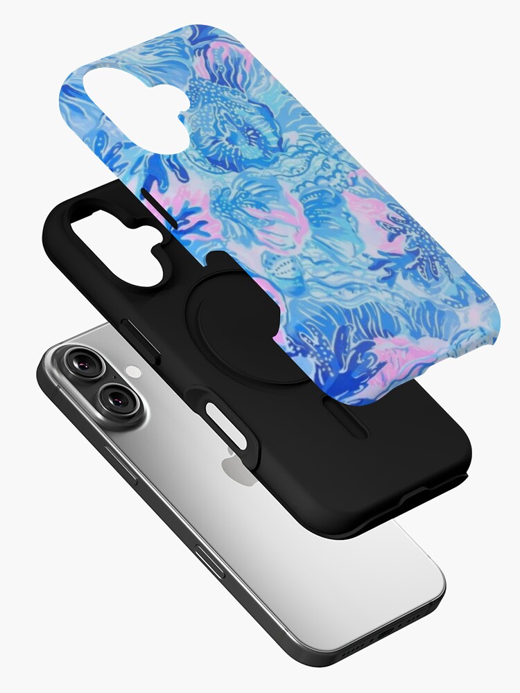 Thumbnail 2 of 4, iPhone Case, Blue and Pink Underwater Design designed and sold by avastravels.