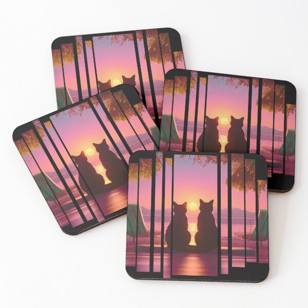 Item preview, Couple Cats In Love On Sunset Beach designed and sold by BotunPeony.