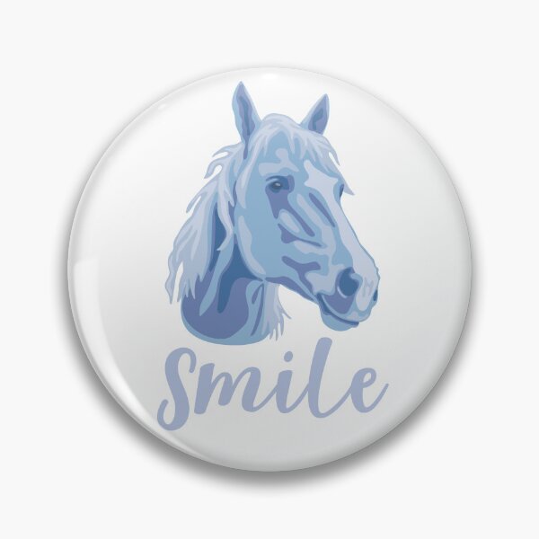 Item preview, DuFauna Blue Horse Joyful Smile White Background designed and sold by DuFauna.