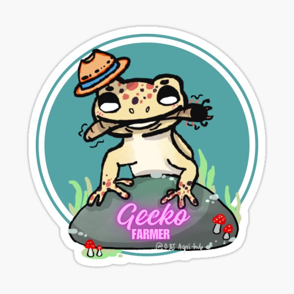 Item preview, Farmer Gecko at break time (@O&J Agri-hub) designed and sold by Elha-Art-Co.