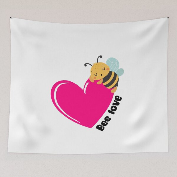 Item preview, Bee love vibrant pink heart designed and sold by coloryourwings.