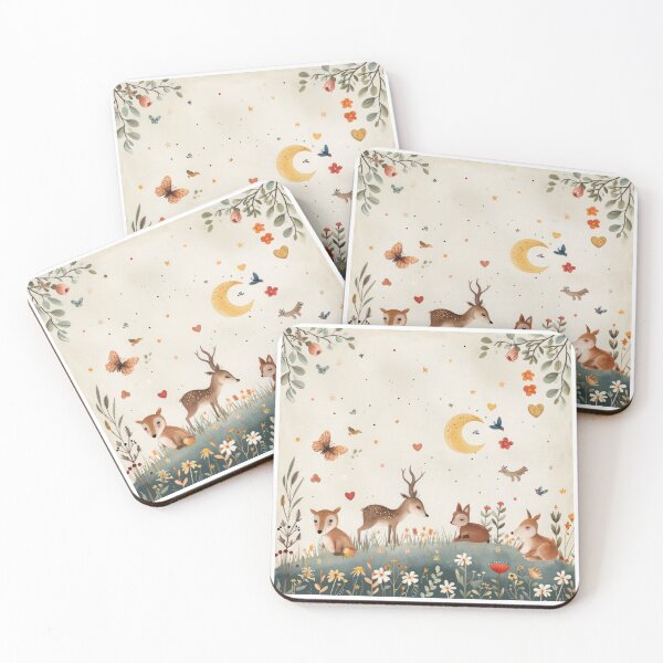 Item preview, Flowers, wild animals - for cute children's rooms designed and sold by FlowersColorful.