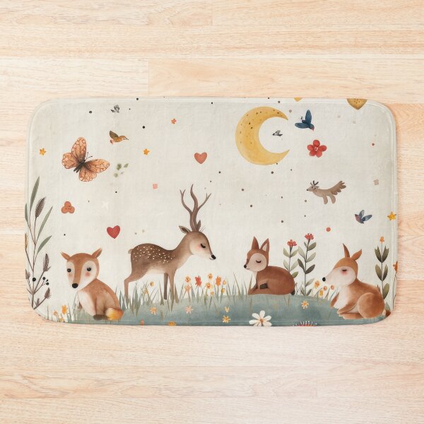 Item preview, Flowers, wild animals - for cute children's rooms designed and sold by FlowersColorful.