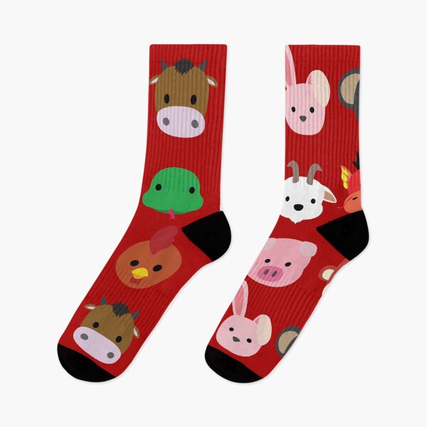 Item preview, Animal Faces Icon Cartoon Set - Chinese Zodiac designed and sold by SUPERHERON.