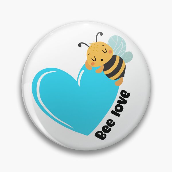 Item preview, Bee love turquoise blue heart designed and sold by coloryourwings.