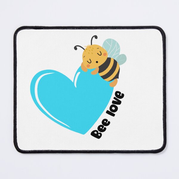 Item preview, Bee love turquoise blue heart designed and sold by coloryourwings.