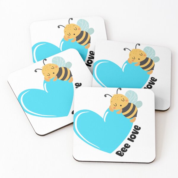 Item preview, Bee love turquoise blue heart designed and sold by coloryourwings.