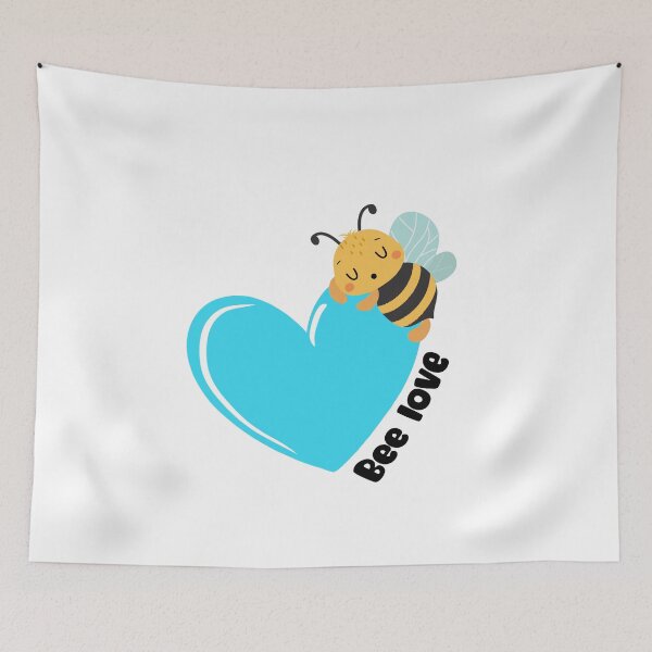 Item preview, Bee love turquoise blue heart designed and sold by coloryourwings.