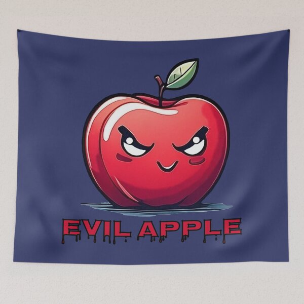 Item preview, Retro Anime Style Evil Apple Illustration | Retro Anime Artwork designed and sold by UnhingedBird.