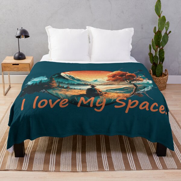 Item preview, A mountain landscape for a fan of mountain rivers and nature with the text 'I love my space'. designed and sold by Tomasz Siennicki.