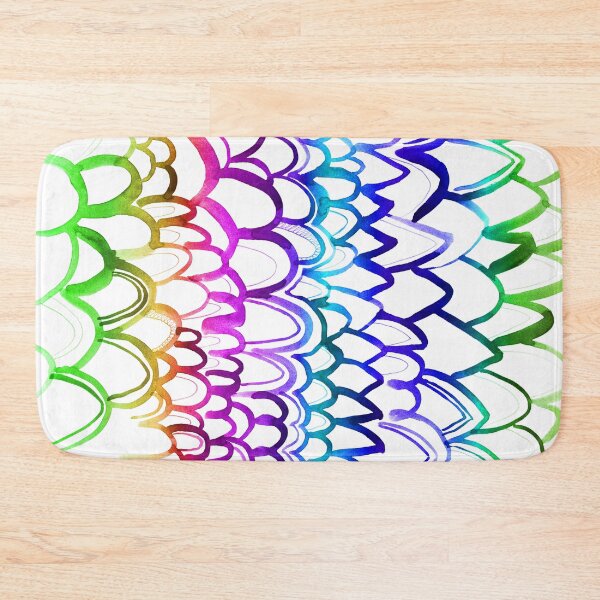 Item preview, Watercolor abstract animal scales lines rainbow color painting | abstract bright animal scales painting designed and sold by lausn.