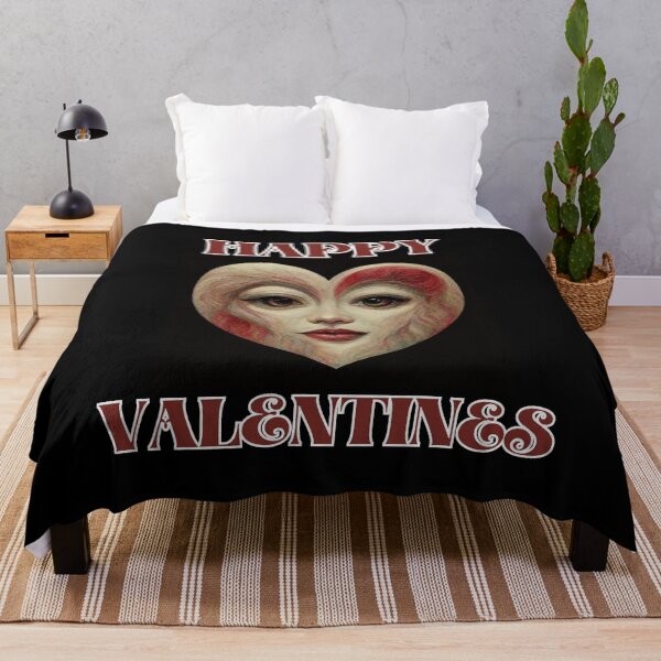 Item preview, Happy valentines with heart and face in artistic anime style for valentines day gifts designed and sold by thankful-loco.