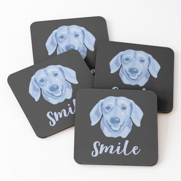 Item preview, DuFauna Blue Dachshund Joyful Smile Dark Background designed and sold by DuFauna.