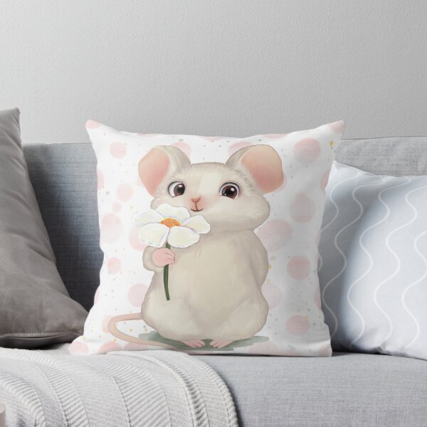 Item preview, cute funny mouse gives a flower designed and sold by tallka.