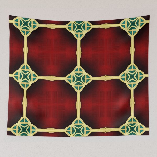 Item preview, Royal Red  Gold Teal Boho Geometric Pattern XX designed and sold by © Maya Lavda || wocado.