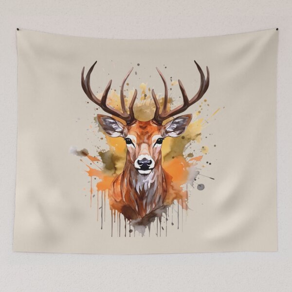 Item preview, Deer Portrait #3 - Wildlife Watercolor designed and sold by CowBonBon.