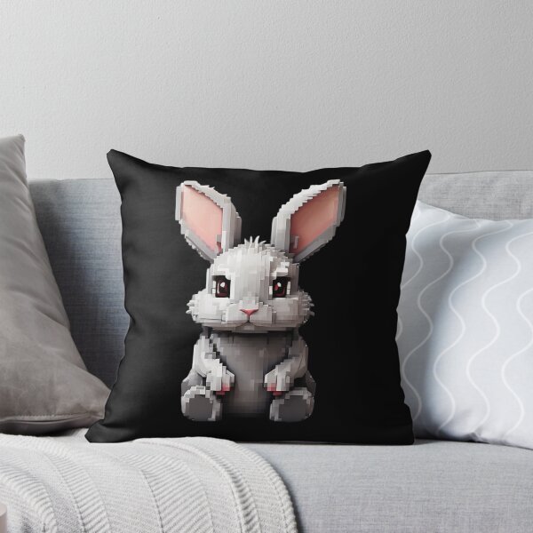 Item preview, Gray pixel rabbit designed and sold by HarriPaloma.
