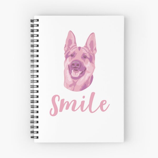 Item preview, DuFauna Pink German Shepherd Joyful Smile White 02-0811-01 designed and sold by DuFauna.