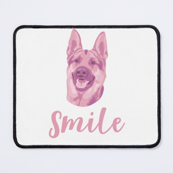 Item preview, DuFauna Pink German Shepherd Joyful Smile White 02-0811-01 designed and sold by DuFauna.