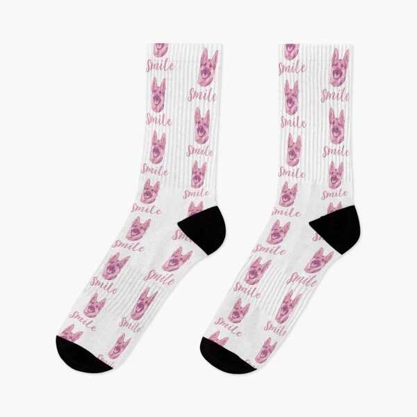 Item preview, DuFauna Pink German Shepherd Joyful Smile White 02-0811-01 designed and sold by DuFauna.