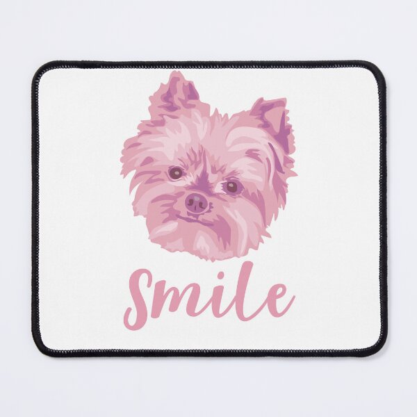 Item preview, DuFauna Pink Yorkie Joyful Smile White 02-0811-01 designed and sold by DuFauna.