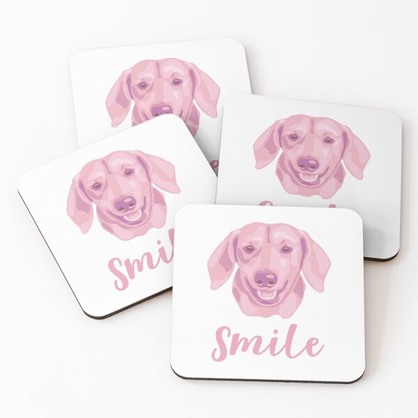 Item preview, DuFauna Pink Dachshund Joyful Smile White 02-0811-01 designed and sold by DuFauna.